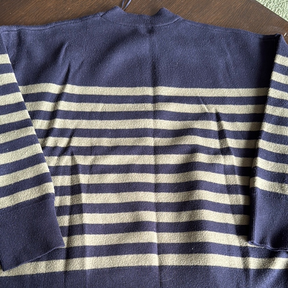 Zara Blue and Tan Crewneck Sweater Classic Knit - Picture 4 of 4